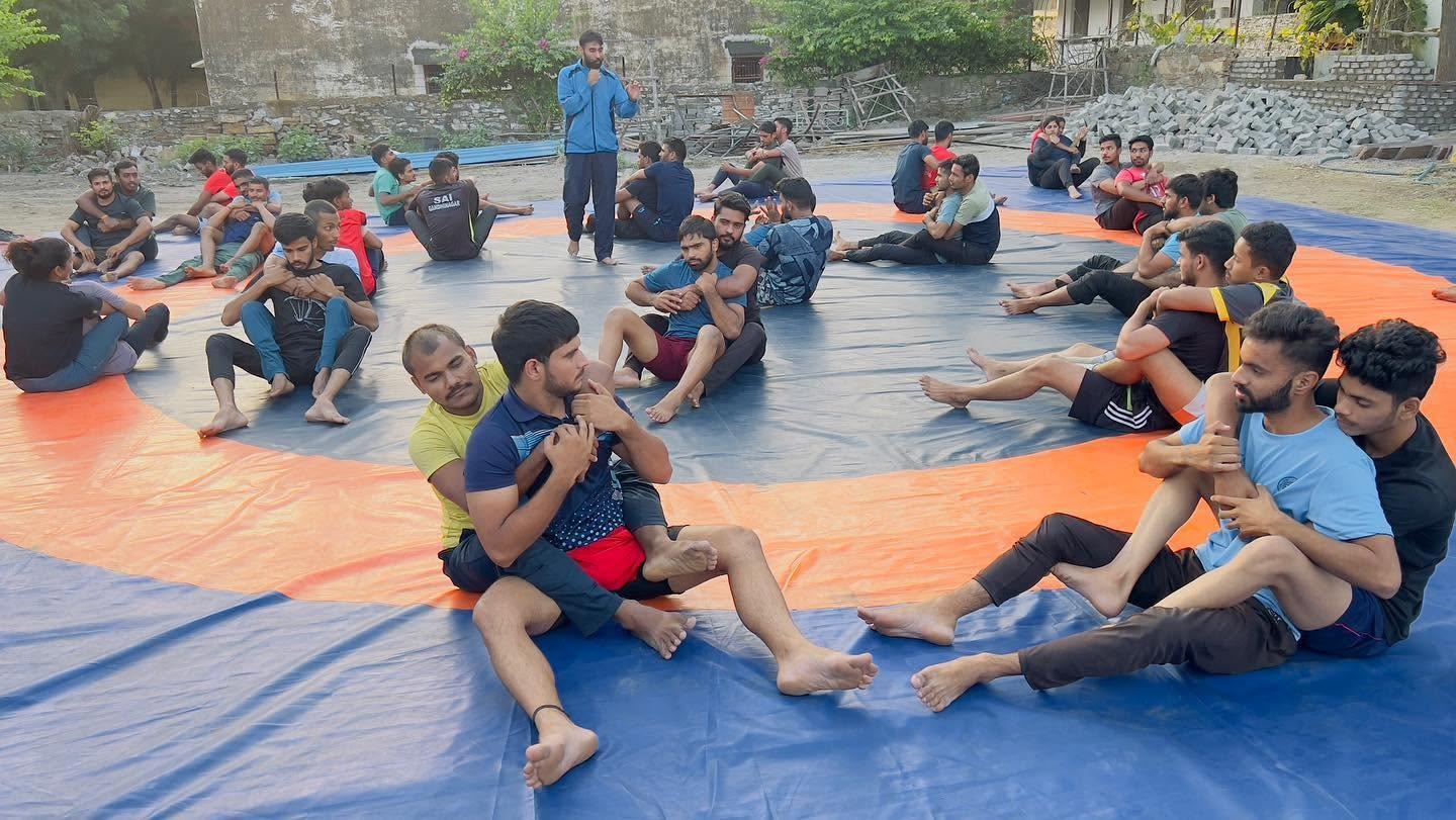 Grapplers competing at the national-level training camp