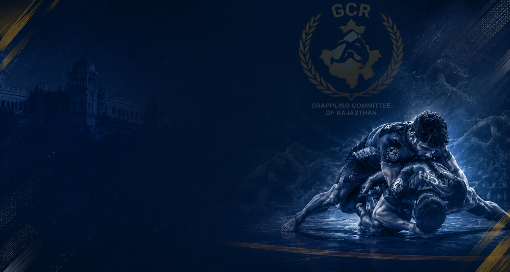 Grappling athletes in action